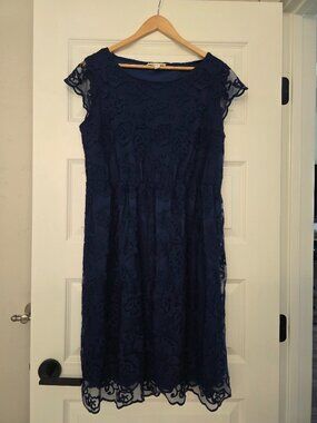 Nurture Navy Lace Dress, size Large